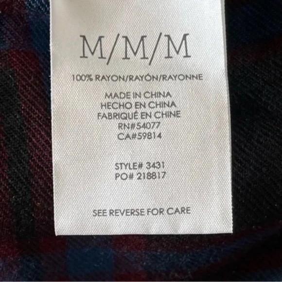 CAbi | Moody Plaid Peplum Button Down Long Sleeve Shirt, Medium - Picture 8 of 8
